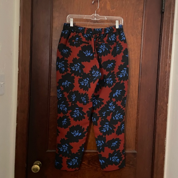 J. Crew Firework Floral Print Elastic Waist Ankle Crop Pants Size 10 - Picture 3 of 6